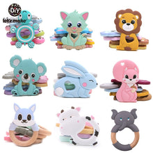 Load image into Gallery viewer, Let&#39;S Make 1Pc Silicone Baby Teether Toddler Toys Diy Stroller Accessories For Pacifier Chain Owl Food Grade Toys Baby Teether
