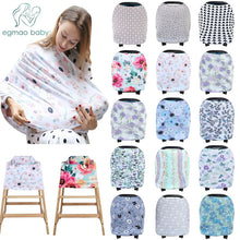 Load image into Gallery viewer, Multifunctional 5 in 1 Baby Breastfeeding Cover Car Seat Cover Canopy Shopping Cart Cover Trendy Scarf Breathable Nursing Cover
