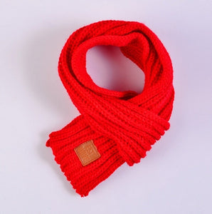 lovely cotton knitted kids scarf solid winter warm scarves children baby boy girl