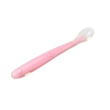 Load image into Gallery viewer, Hot Sale Baby Soft Silicone Spoon Candy Color Temperature Sensing Spoon Children Food Baby Feeding Tools
