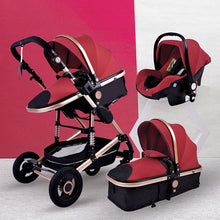 Load image into Gallery viewer, Luxurious Baby Stroller 3 in 1 Portable Travel Baby Carriage Folding Prams Aluminum Frame High Landscape Car for Newborn Baby
