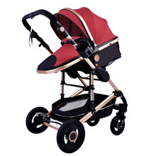 Load image into Gallery viewer, Luxurious Baby Stroller 3 in 1 Portable Travel Baby Carriage Folding Prams Aluminum Frame High Landscape Car for Newborn Baby
