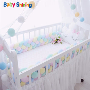 Baby Shining Baby Bed Bumper Crib Bumpers 1m/2m/3m Newborn Bed Bumper Handmade Baby Playpens on Baby Bed Long Bumpers for Infant