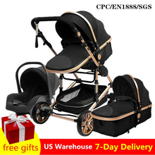 Load image into Gallery viewer, Luxurious Baby Stroller 3 in 1 Portable Travel Baby Carriage Folding Prams Aluminum Frame High Landscape Car for Newborn Baby
