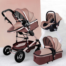 Load image into Gallery viewer, Luxurious Baby Stroller 3 in 1 Portable Travel Baby Carriage Folding Prams Aluminum Frame High Landscape Car for Newborn Baby

