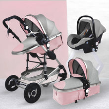 Load image into Gallery viewer, Luxurious Baby Stroller 3 in 1 Portable Travel Baby Carriage Folding Prams Aluminum Frame High Landscape Car for Newborn Baby

